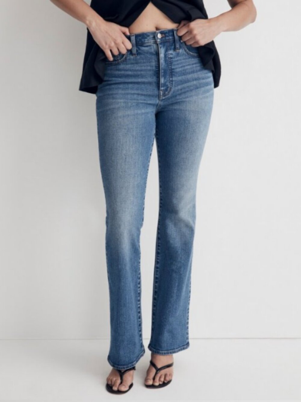Madewell Size 30P Blue Skinny Flare Jeans Fairson Wash EUC Denim High